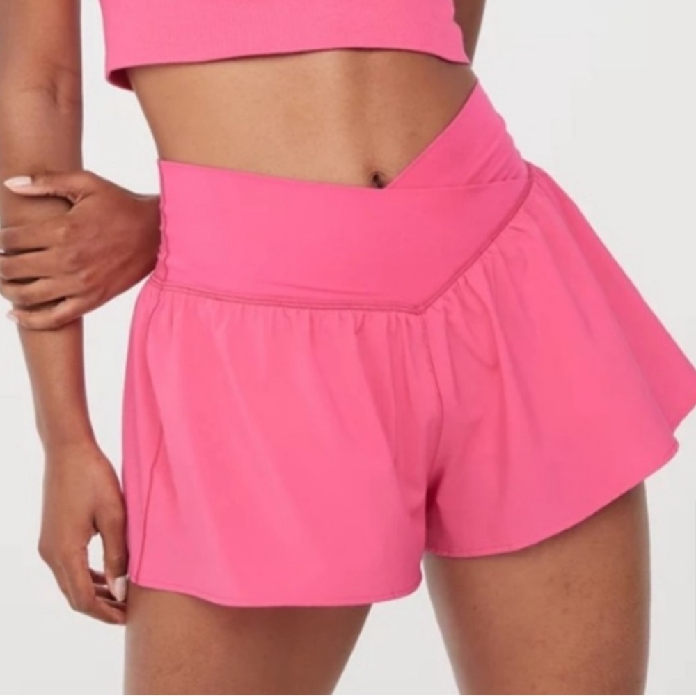 Aerie Vivid Pink Crossover Athletic Shorts